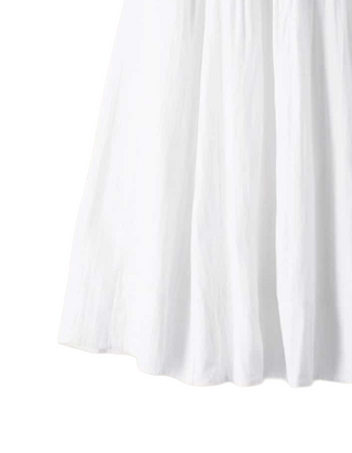 Women's Cheesecloth Midi Skirt in Cotton Cheesecloth White
