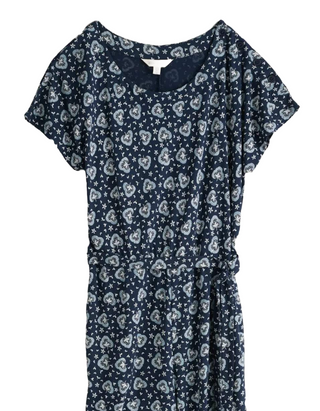 Women's Short Sleeve Westlight Jumpsuit in Navy Dandelion Head Maritime