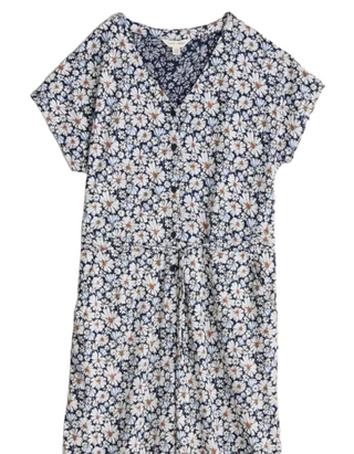 Women's Rose Trellis Wide Leg Jumpsuit in Navy Shade Bloom