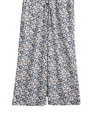 Women's Rose Trellis Wide Leg Jumpsuit in Navy Shade Bloom