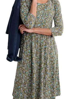 Women's Enor 3/4 Sleeve Dressin Green Shore Flora Creek