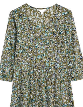 Women's Enor 3/4 Sleeve Dressin Green Shore Flora Creek