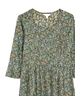 Women's Enor 3/4 Sleeve Dressin Green Shore Flora Creek