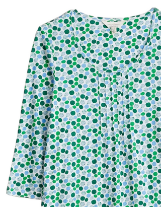 Women's Busy Lizzy 3/4 Sleeve Slub Jersey Tunic in Pebble Spot Island