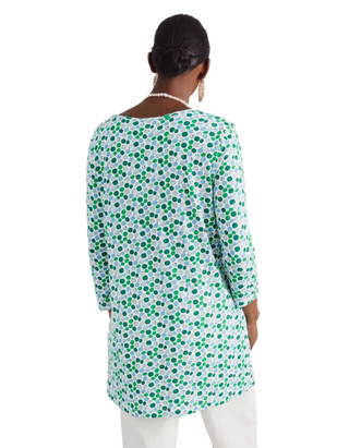 Women's Busy Lizzy 3/4 Sleeve Slub Jersey Tunic in Pebble Spot Island
