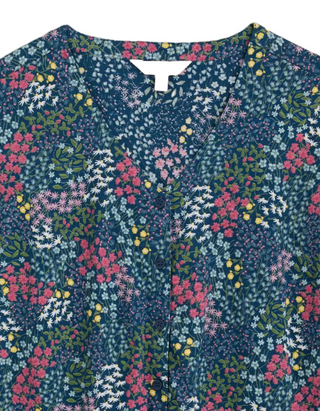 Women's Short Sleeve Studio Glass V-neck Jersey Top in Coastal Meist