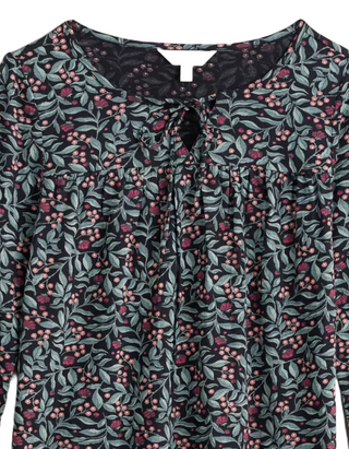 Women's River's End Jersey Top in Black Ceramic Floral On