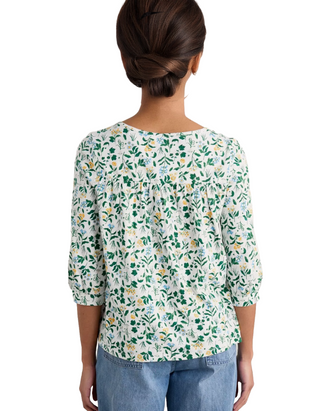 Women's Stenalees Gathered Top in White Fresh Blooms Chal