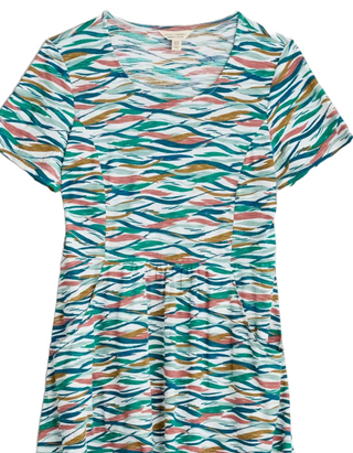 Women's Enor Fit-and-Flare Dress in White Estuary Tide