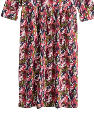 Women's 3/4 Sleeve Sea Strewn Midi Dress in Towan Grasses Maritime