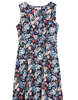 Women's Beach Glass Maxi Dress in Navy Collaged Sea Mar