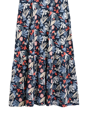 Women's Beach Glass Maxi Dress in Navy Collaged Sea Mar