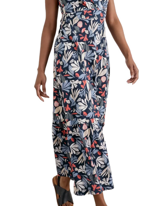 Women's Beach Glass Maxi Dress in Navy Collaged Sea Mar