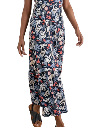 Women's Beach Glass Maxi Dress in Navy Collaged Sea Mar