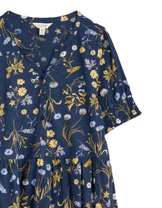Women's Rame Organic Cotton Jersey Tunic in Navy Botanical