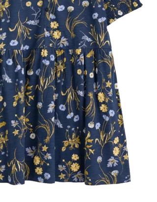 Women's Rame Organic Cotton Jersey Tunic in Navy Botanical