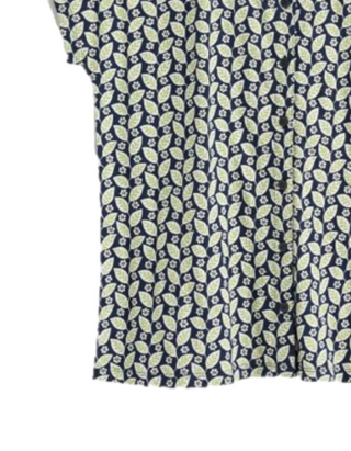 Women's Studio Glass V-neck Jersey Top Climbing Leaf Maritime