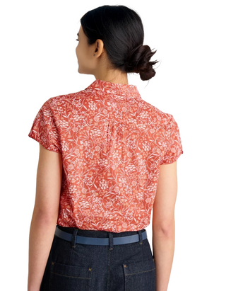Women's Short Sleeve Rushmaker Shirt in Sketched Floral Orange