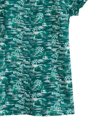 Women's Short Sleeve Rushmaker Shirt in Tea Helford Boats