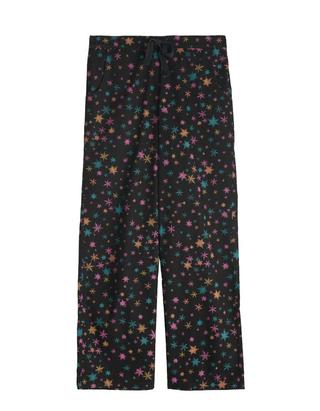Women's Pyjamas Simple Stars Flannel Pyjamas in Black Snow Star