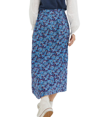 Women's Purple Floral Midi Skirt inInk