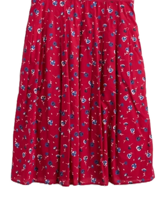 Women's Short Sleeve Villa Garden Tea Dress in Dahila Red