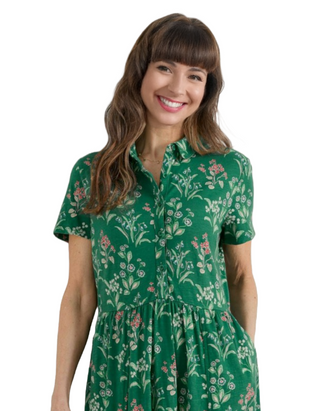 Women's Mainland Jersey Midi Dress in Windflower Copse