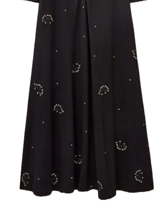 Women's Megan Embroidered Jersey Dress in Black Mlt