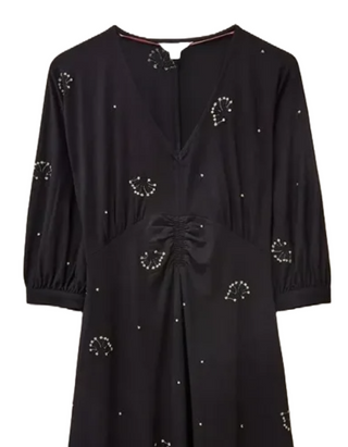 Women's Megan Embroidered Jersey Dress in Black Mlt