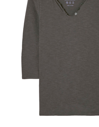 Women's 3/4 Sleeve Cotton Porter T-Shirt in Grey