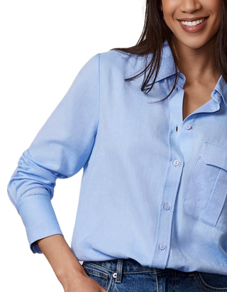 Women's Chambray Oversized Shirt in Blue