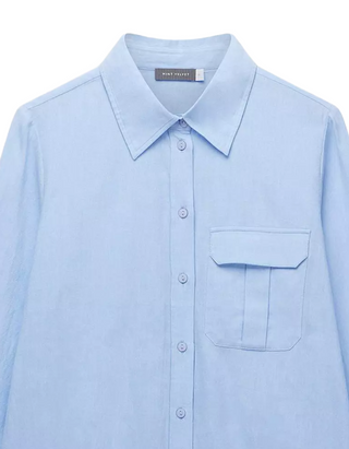 Women's Chambray Oversized Shirt in Blue