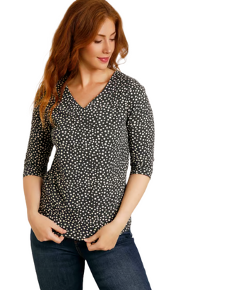 Women's Nanaimo Eco 3/4 Sleeve Top in Navy