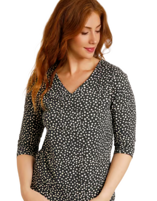 Women's Nanaimo Eco 3/4 Sleeve Top in Navy