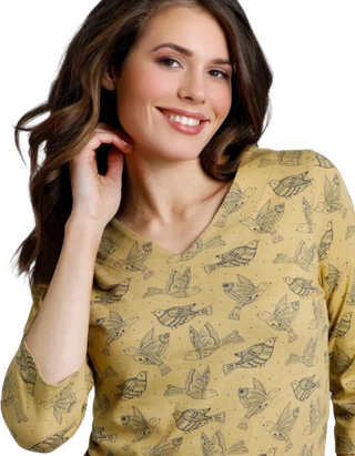 Women's Nanaimo Eco 3/4 Sleeve Top in Antique Moss