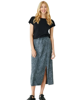 Grey leopard midi skirt clearance