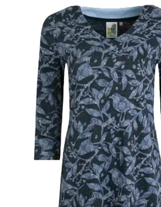 Women's Kimberley Printed Jersey 3/4 Sleeve Tunic in Navy (IMPERFECT)