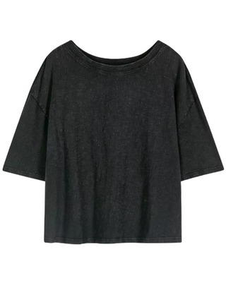 Women's Caroline Cropped T-Shirt in Black