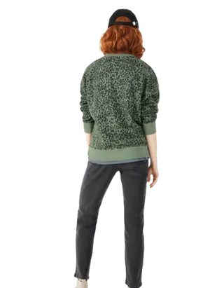 Women's Leopard Relaxed Sweatshirt in Green