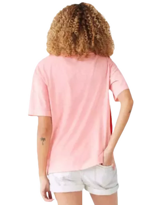 Women’s Short Sleeve Chevron Oversized T-Shirt in Pink (IMPERFECT)