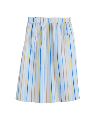 Women's Misty Day Checked Midi Skirt in Multi Sea Glass