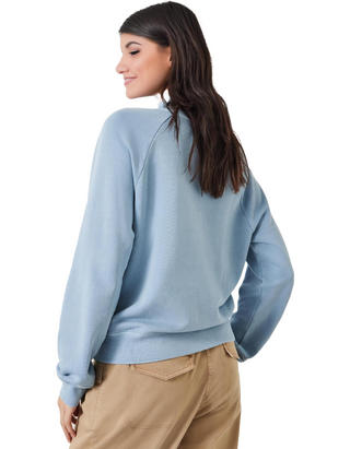 Women's Amayah Ruffle Detail Sweatshirt in Dusty Blue (IMPERFECT)