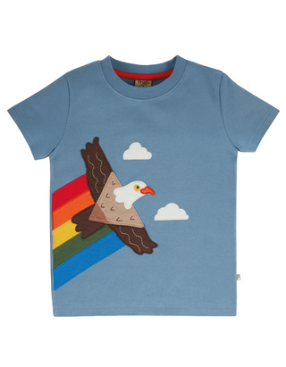 Frugi Boy's Carsen Applique T-shirt in Abisko Sky/Eagle