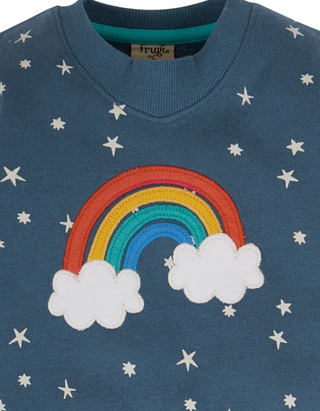 Frugi Girl's Easy On Jumper in Abisko Stars and Rainbow