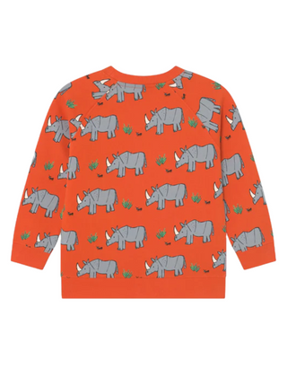 Frugi Boy's Rex Rhino Sweatshirt in Orange