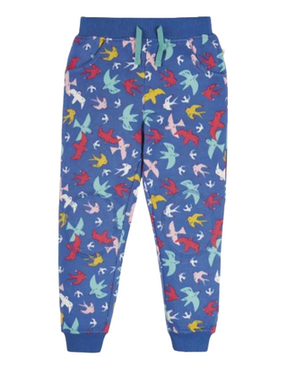 Frugi Kids Printed Snug Joggers in Rainbow Birds Flight