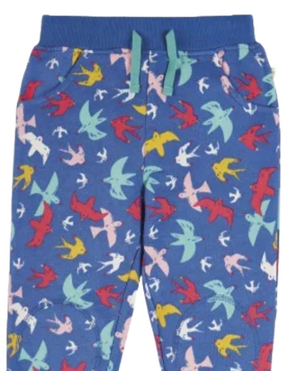 Frugi Kids Printed Snug Joggers in Rainbow Birds Flight