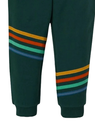 Frugi Boy's Rainbow Organic Cotton Jago Joggers in Green