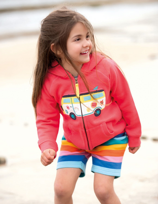 Frugi Girl's Campervan Harley Hoody in Pink