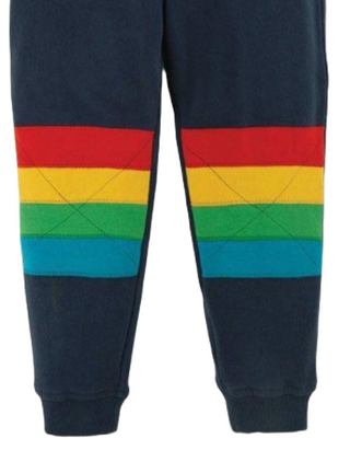 Frugi Boy's Kieran Kneepatch Jogger in Indigo Stripe